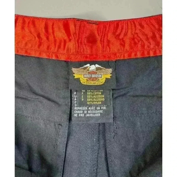 Harley Davidson Vintage 2001 Black Biker Y2K High Waisted Shorts Women’s 12 - Picture 9 of 11